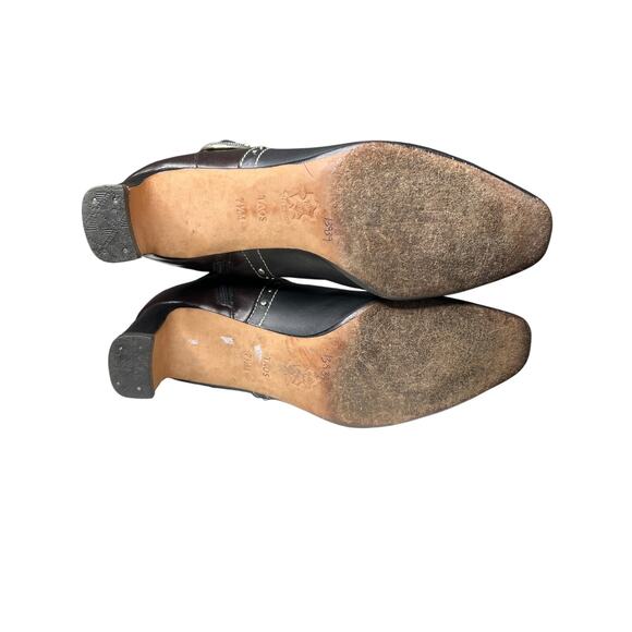 Brighton black brown studded TAOS heel boots women’s  7.5 Brighton leather - Picture 6 of 7